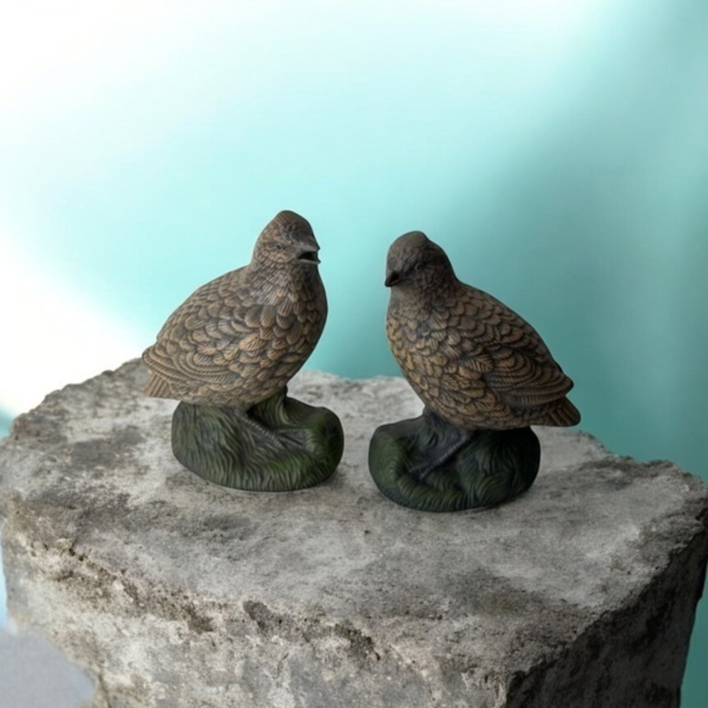 Vintage Quail Figurines Holland Mold 1980 Birds Figurines Set Of 2